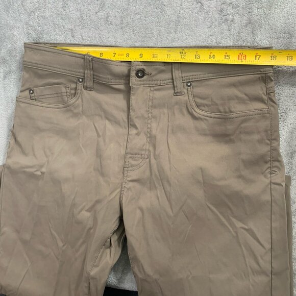 prAna Brion Pant Mens Size 35x27” Performance Chino Brown Nylon Outdoor Gorpcore - Picture 7 of 15